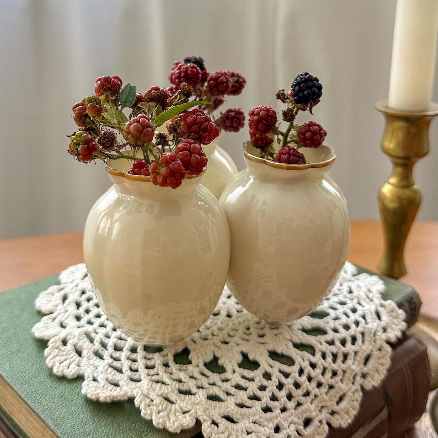 Antique Triple Posy Vase