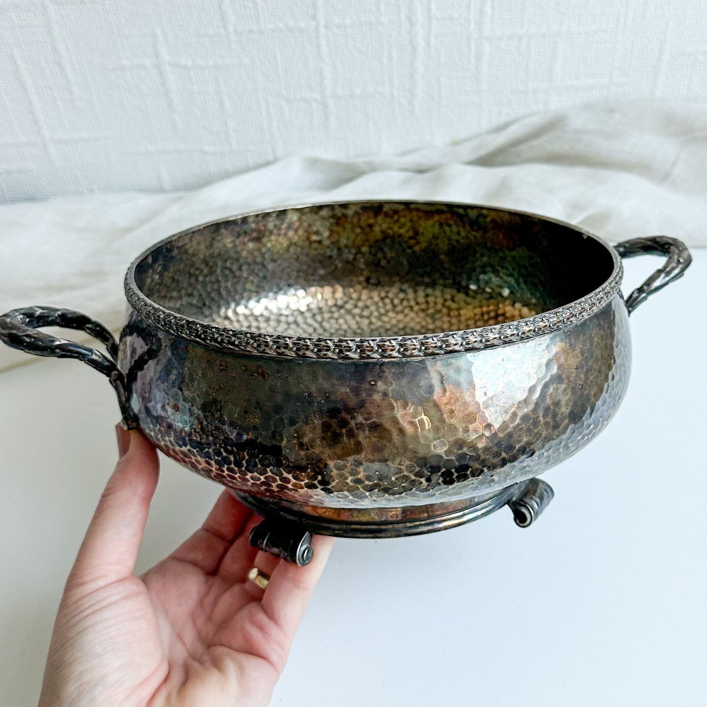 Silver Plated Hammered Bowl