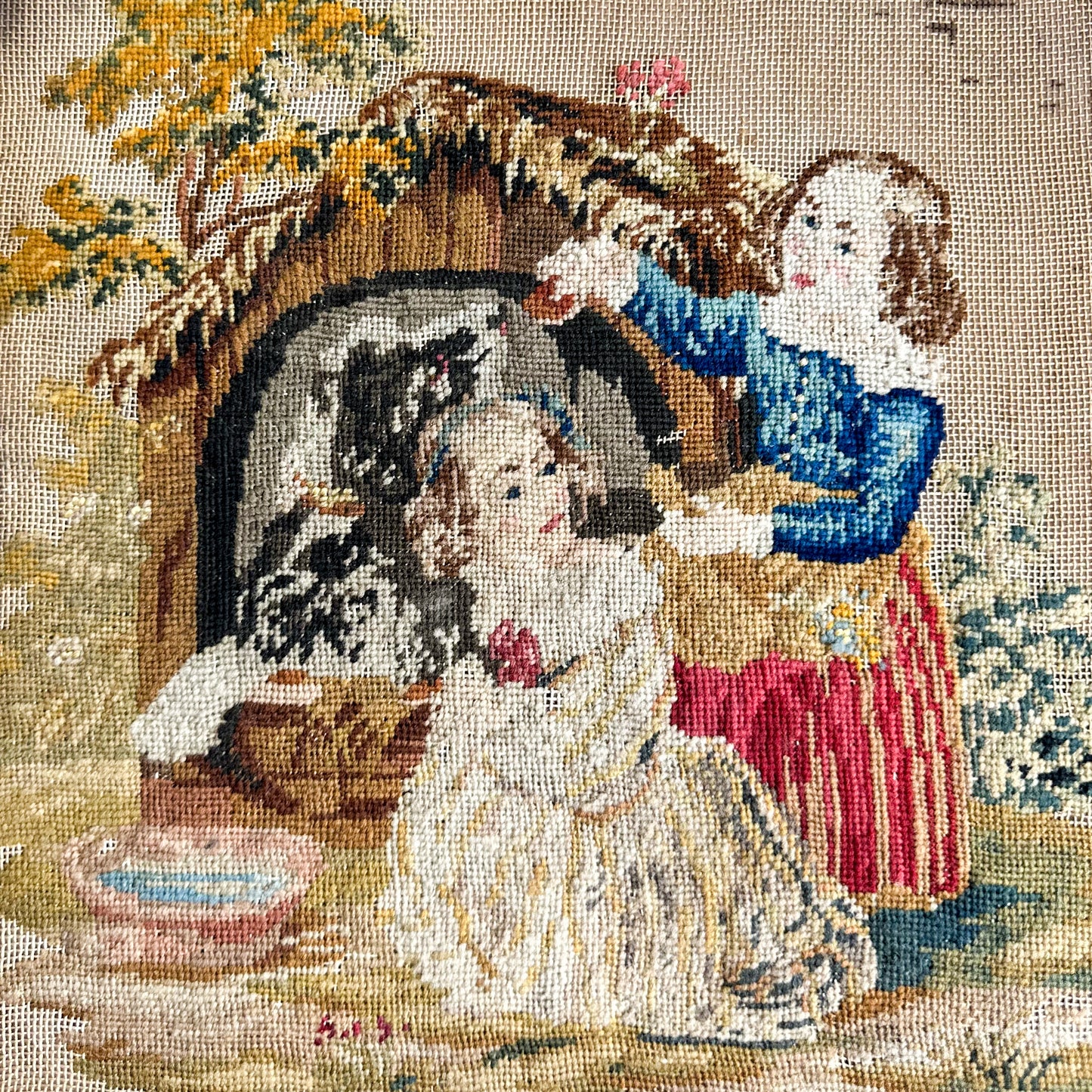 Antique Needlepoint Tapestry