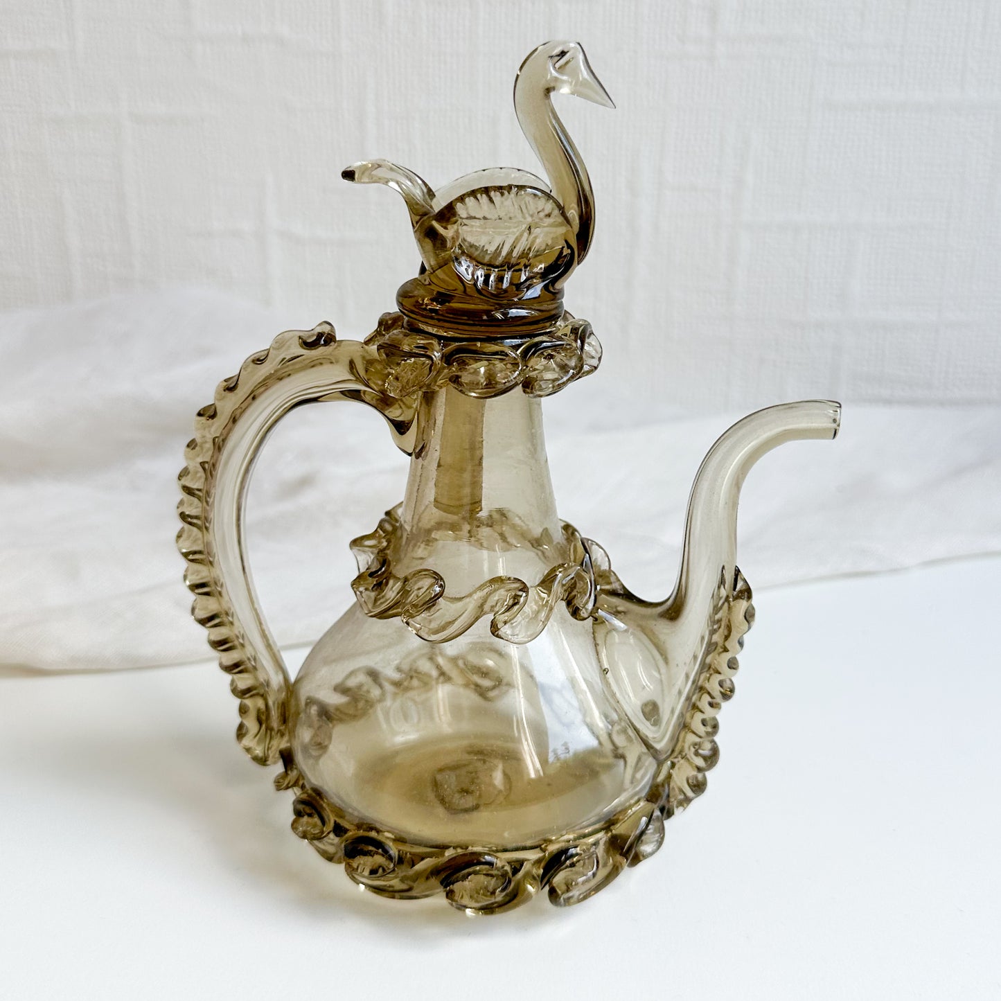 Glass Bottle with Swan Stopper