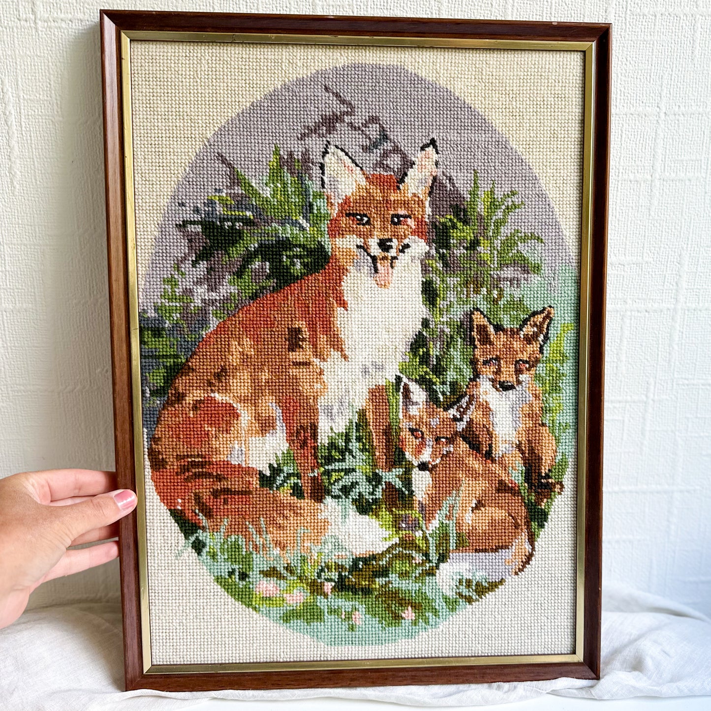 Framed Fox Needlepoint