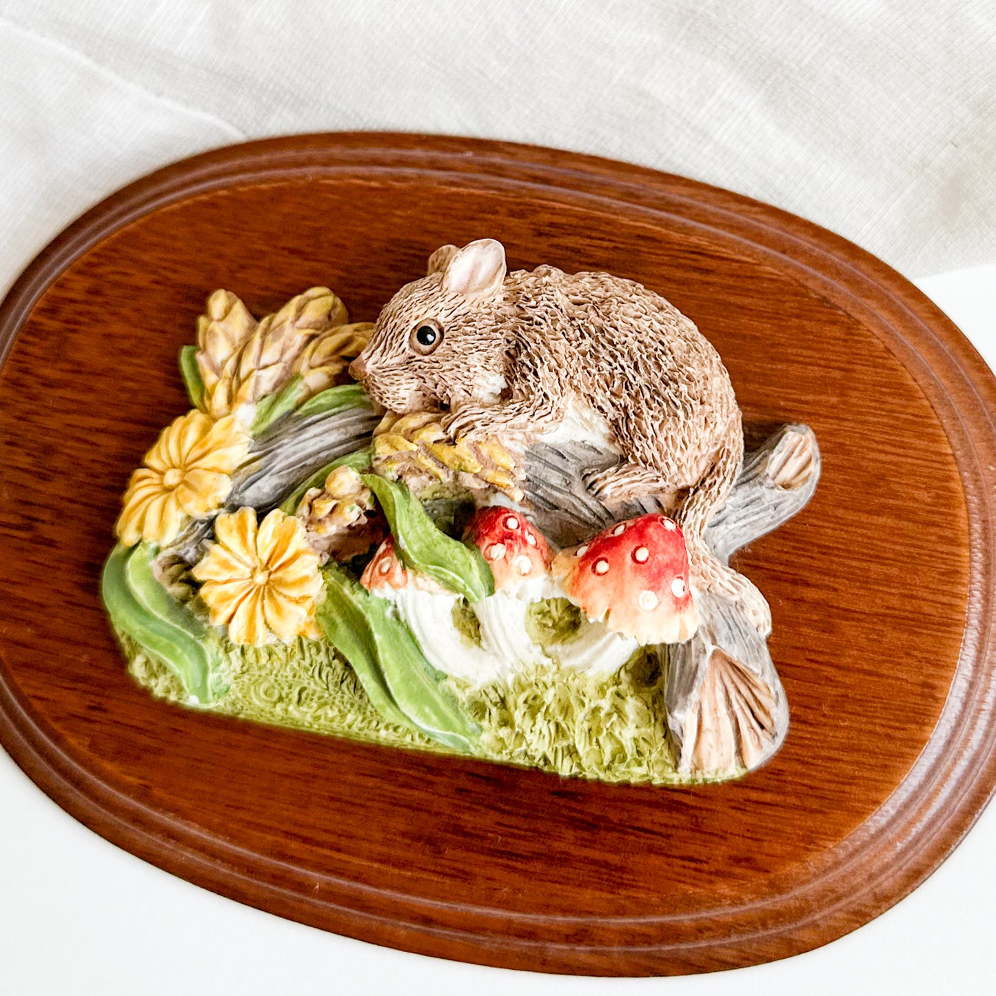 Mouse and Toadstools Wall Plaque