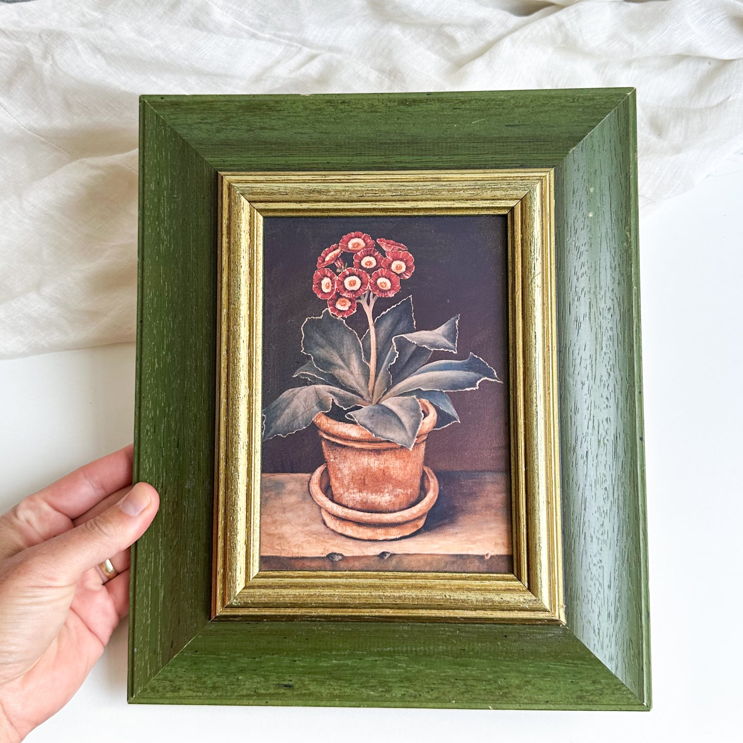 Floral Print with Green Frame