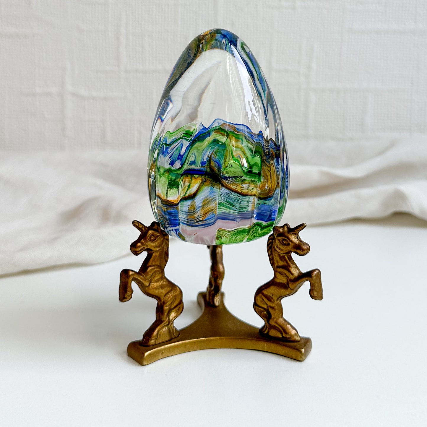 Brass Stand with Unicorns