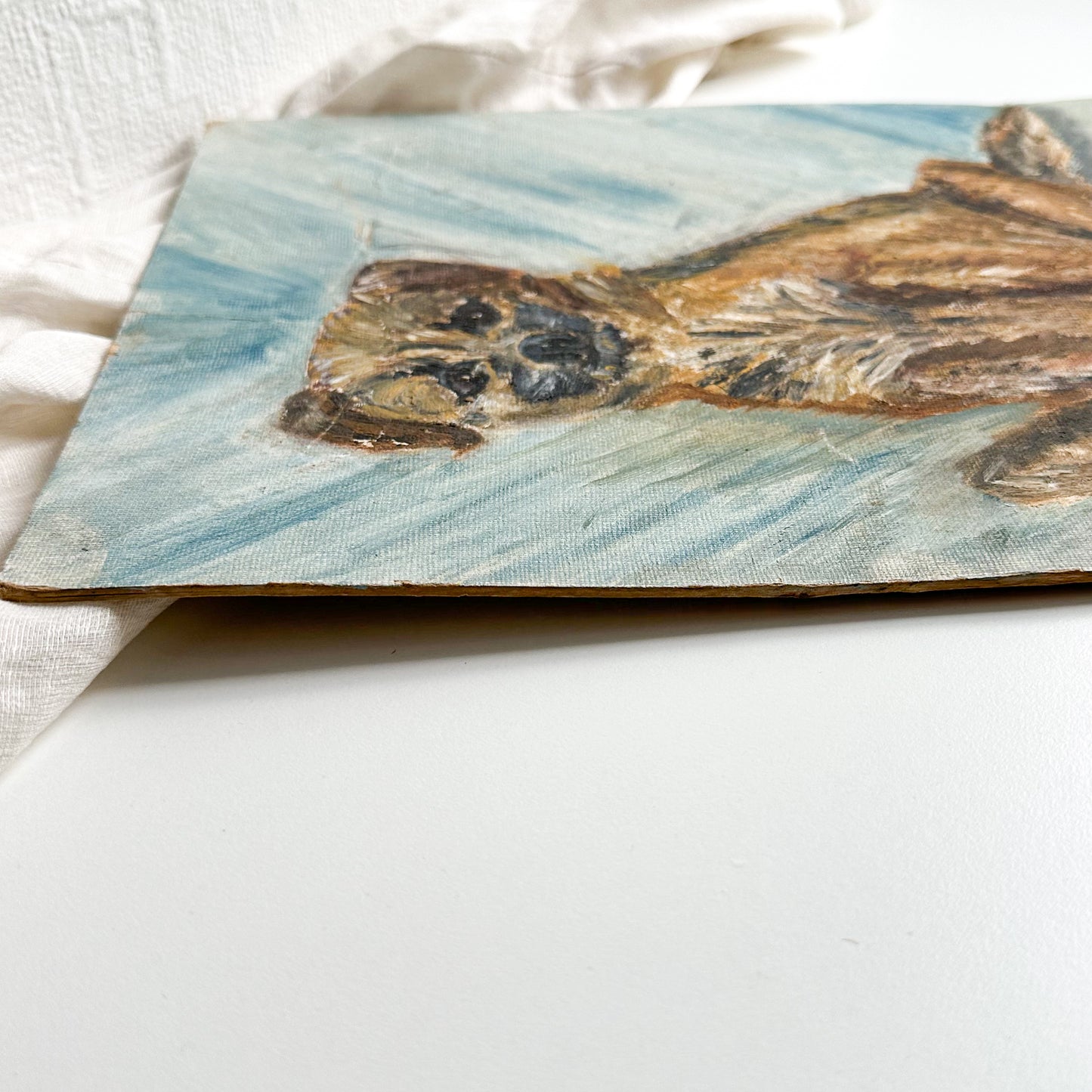 Unframed Dog Oil Painting