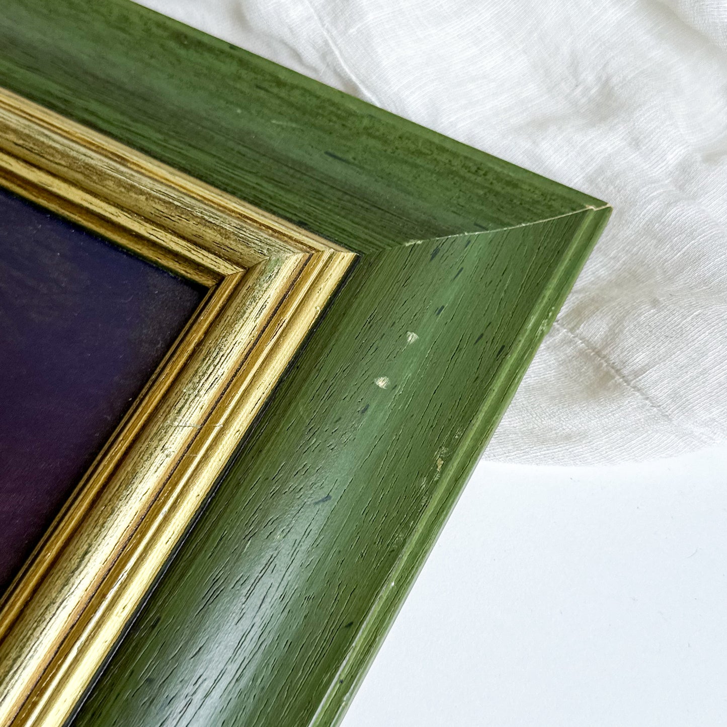Floral Print with Green Frame