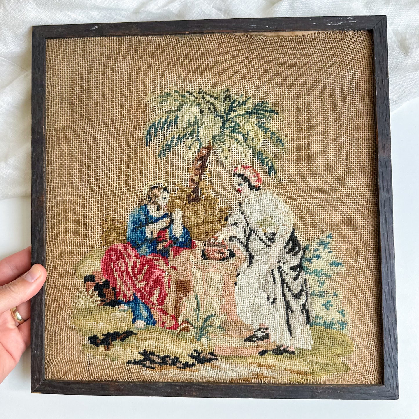 Antique Needlepoint Tapestry
