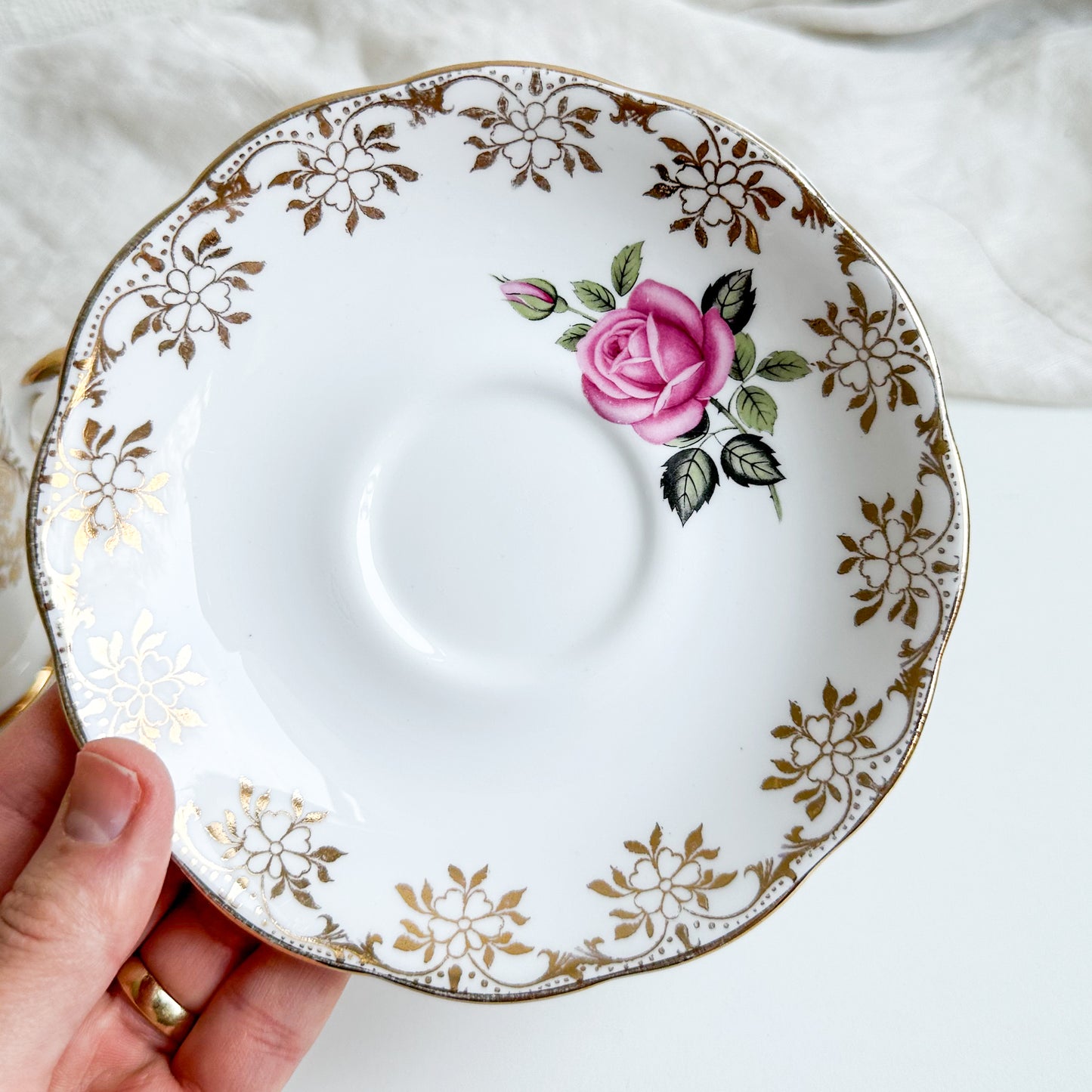 Mismatched Teacup and Saucer
