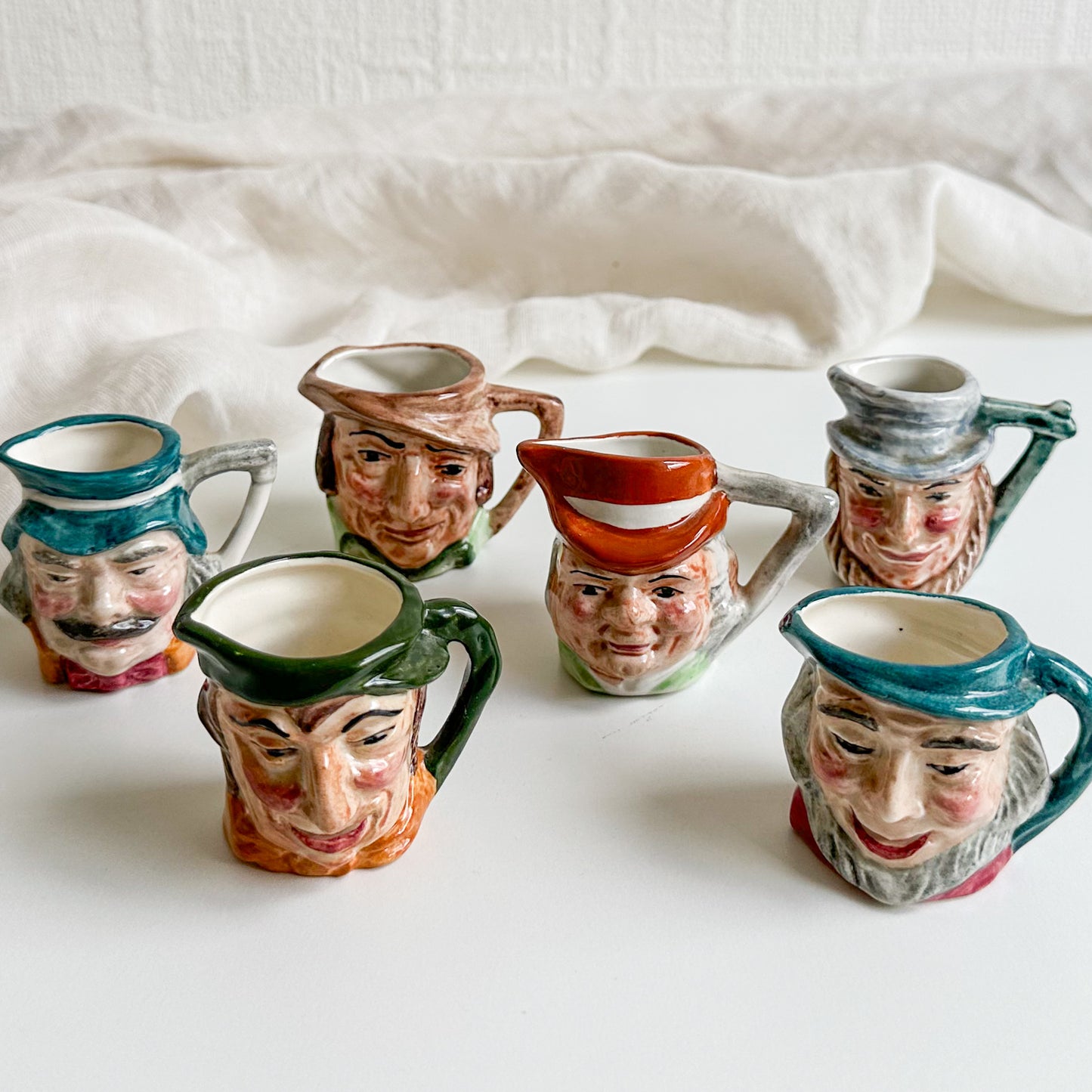 6 Miniature Toby Jugs