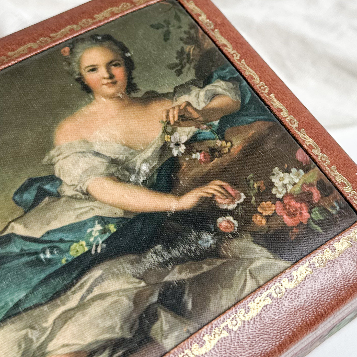 Leather Jewellery Box with Silk Print