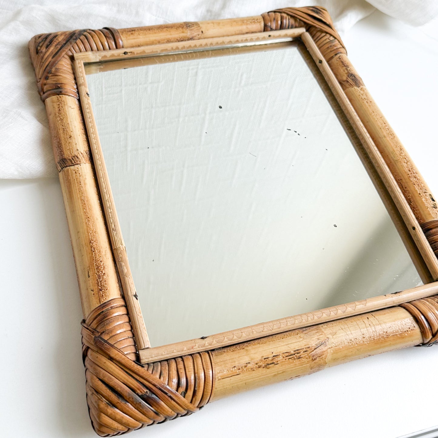 Mirror with Bamboo Frame