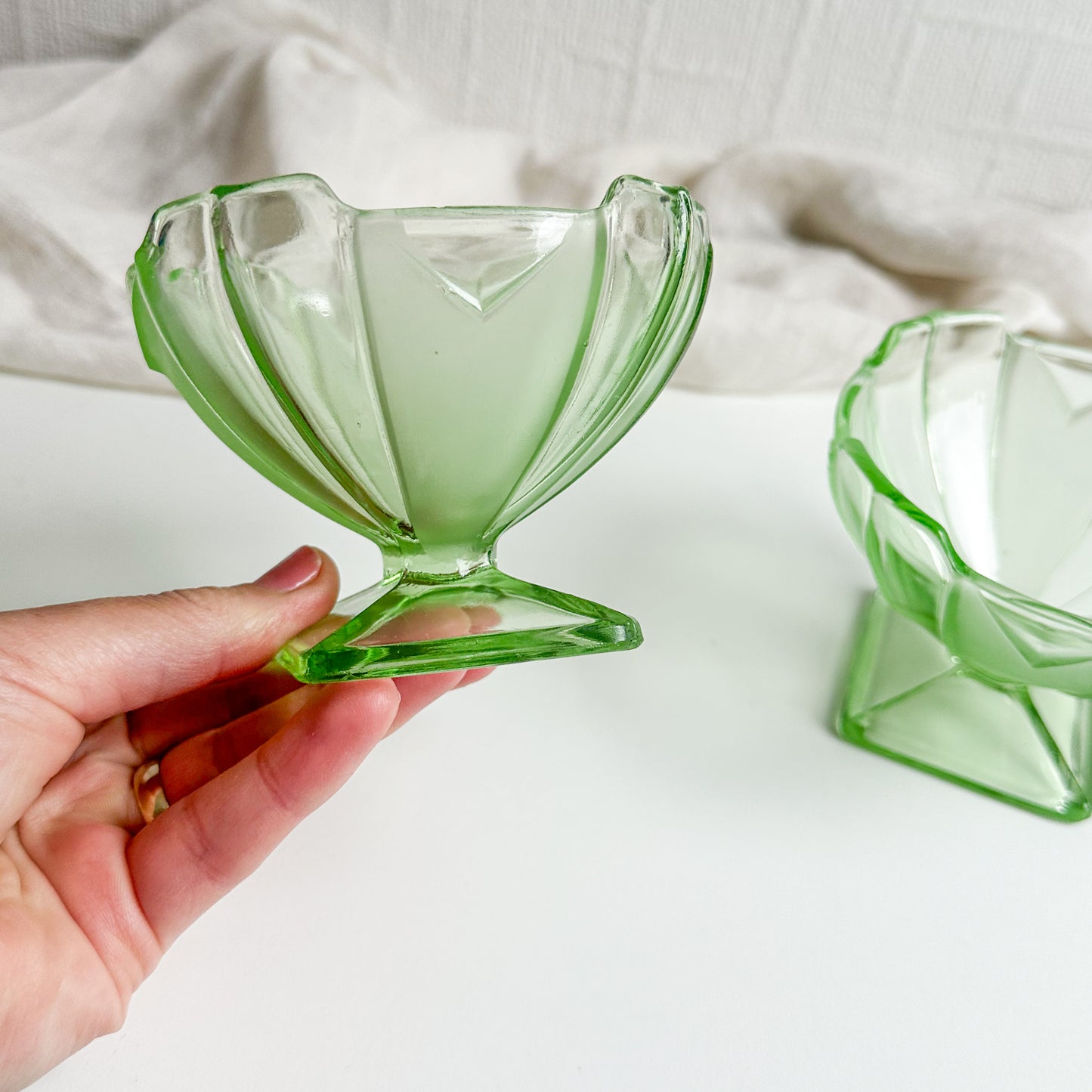 Pair of Glass Ice Cream Cups