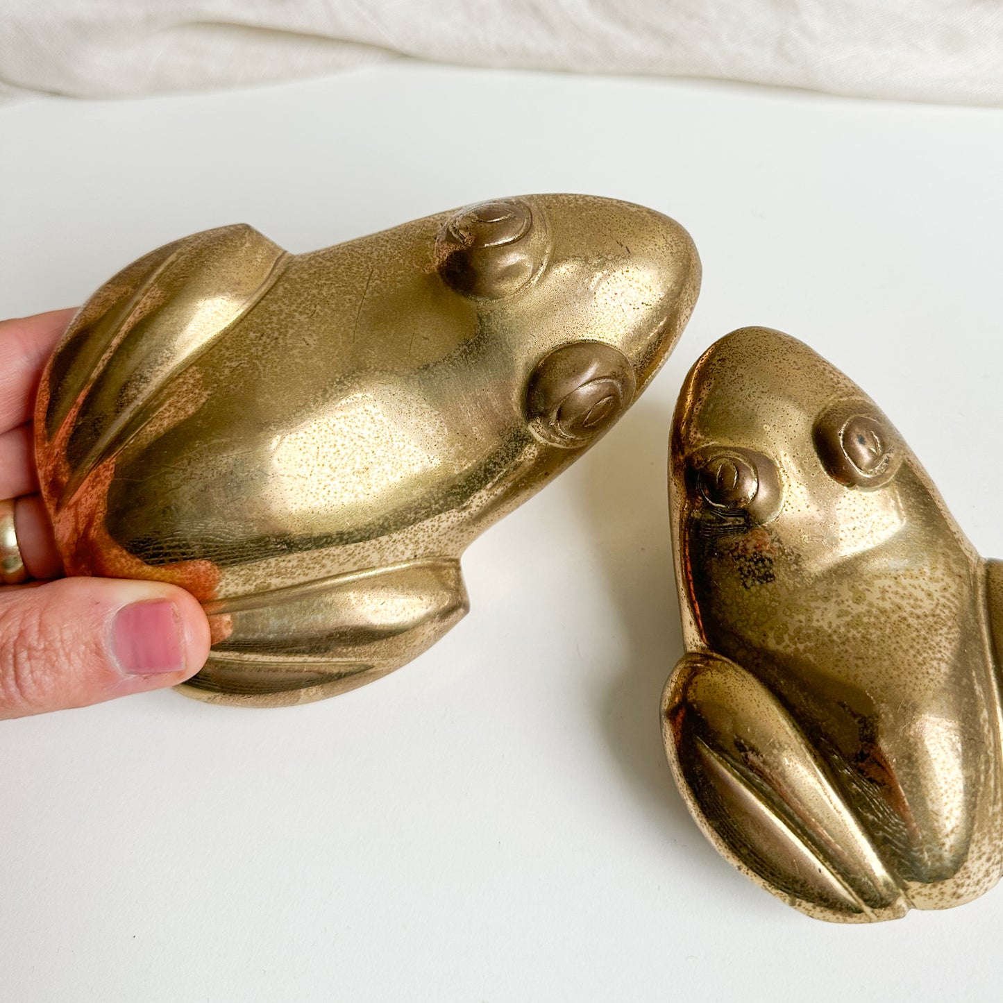 Pair of Brass Frogs