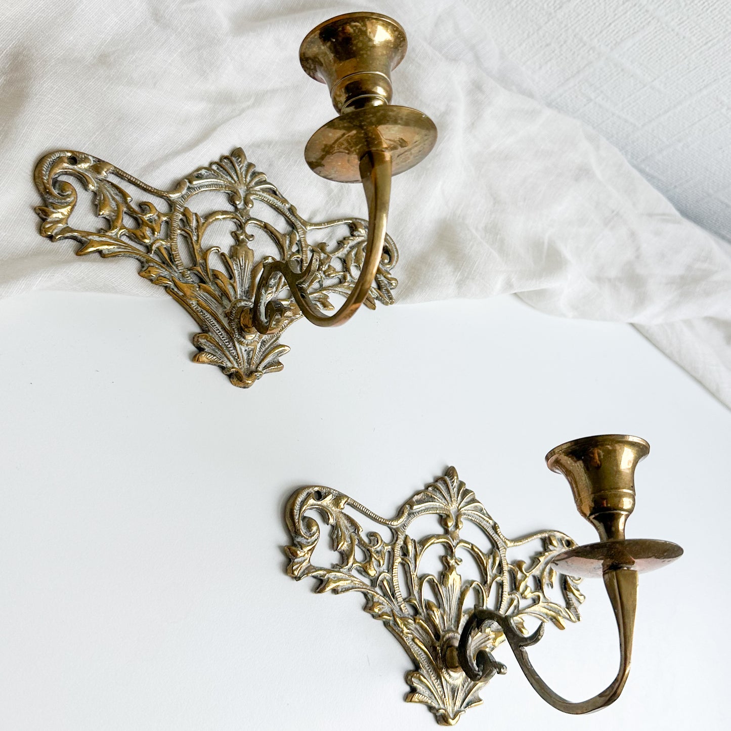 Pair of Brass Candle Sconces