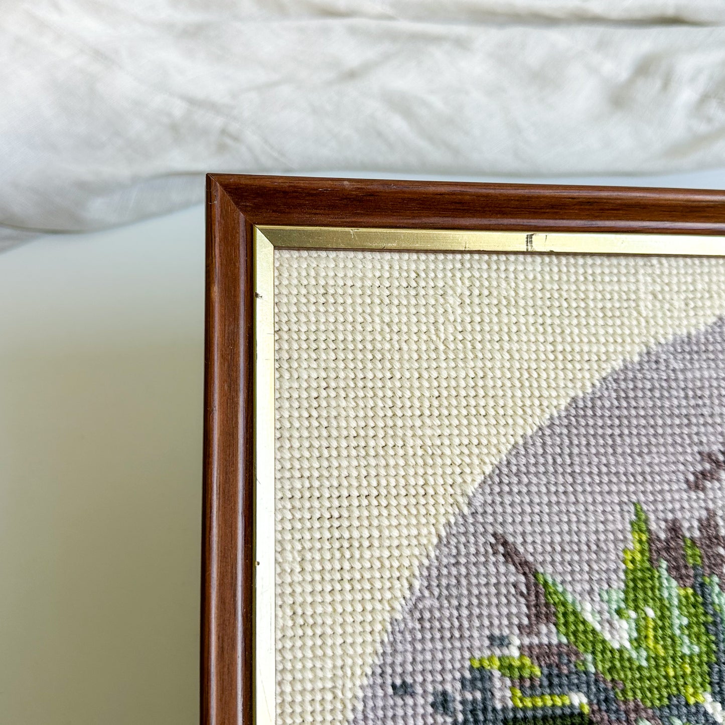Framed Fox Needlepoint