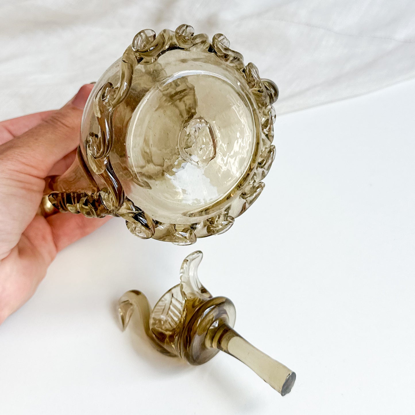 Glass Bottle with Swan Stopper