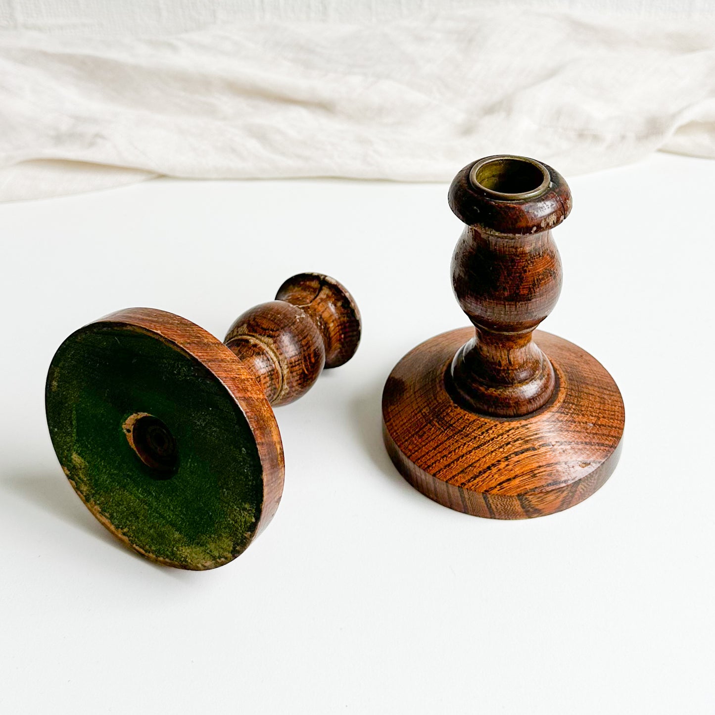 Pair of Wooden Candle Holders