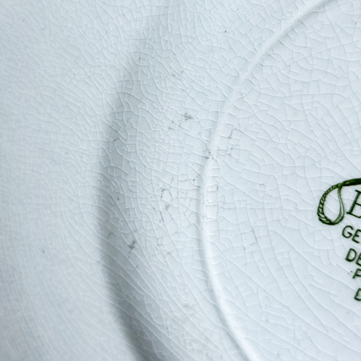 4 Green Transferware Plates