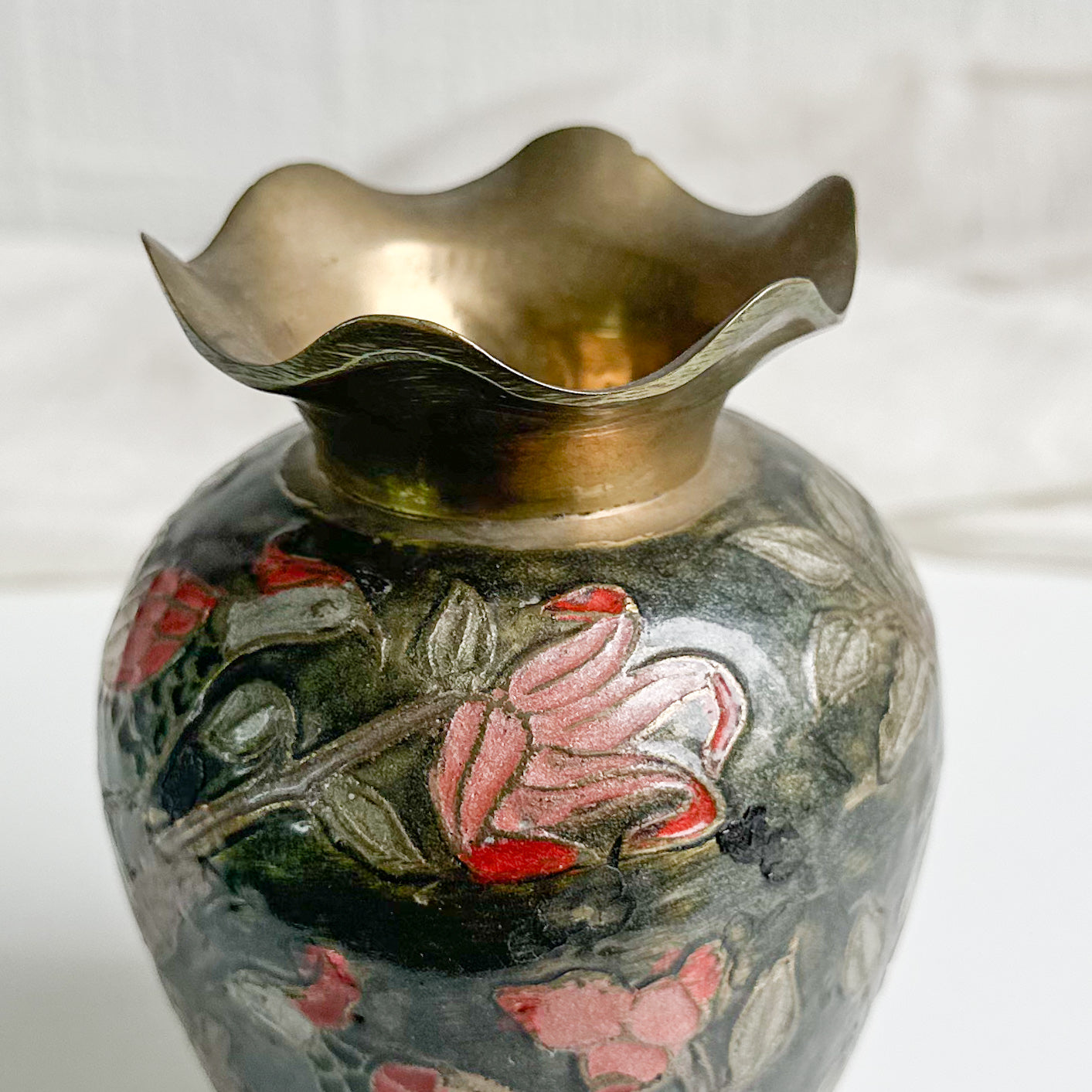 Cloisonné Brass Vase