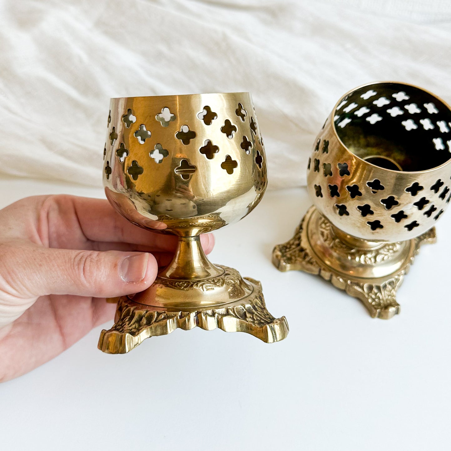 Pair of Brass Candle Holders