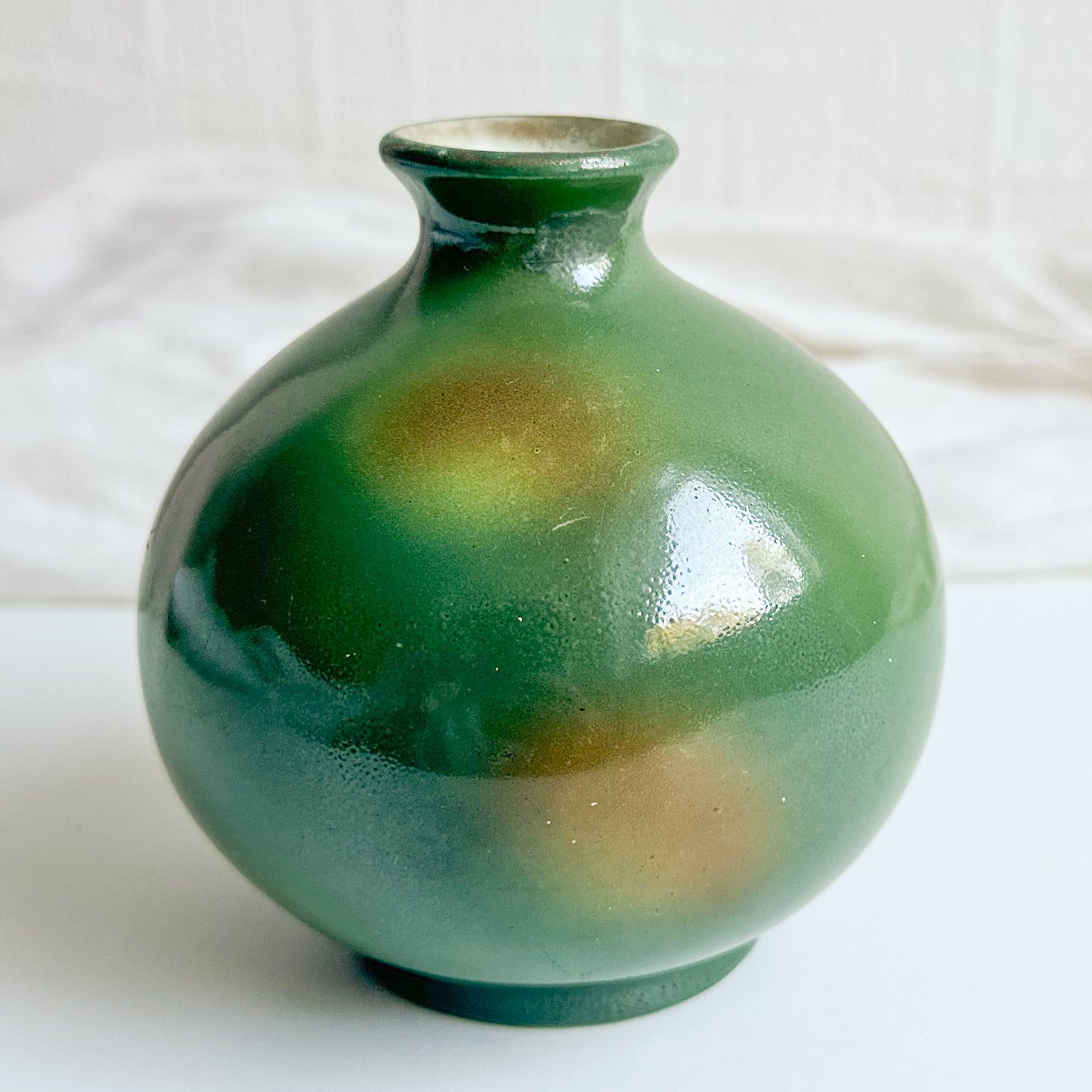 Antique Ball Shaped Green Vase
