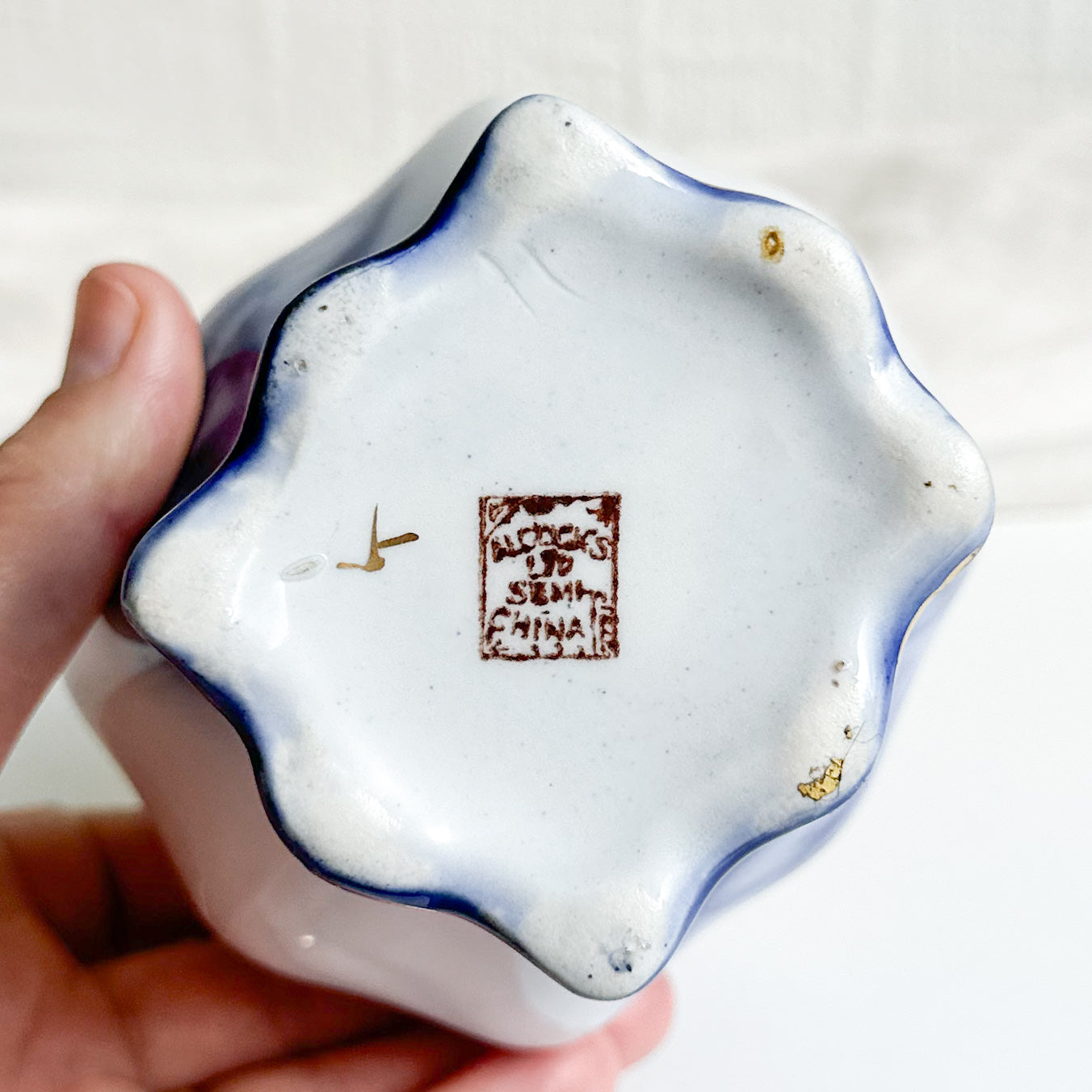 Antique Flow Blue Vase