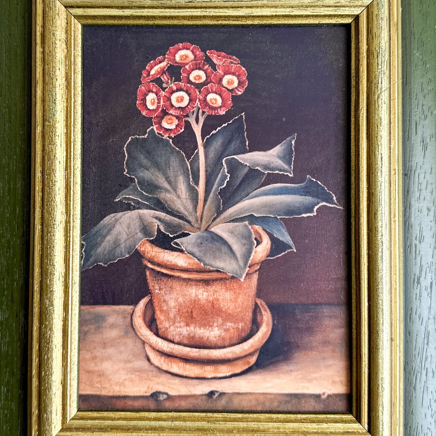 Floral Print with Green Frame