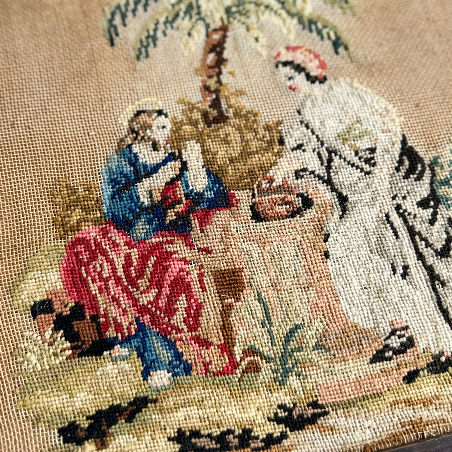 Antique Needlepoint Tapestry