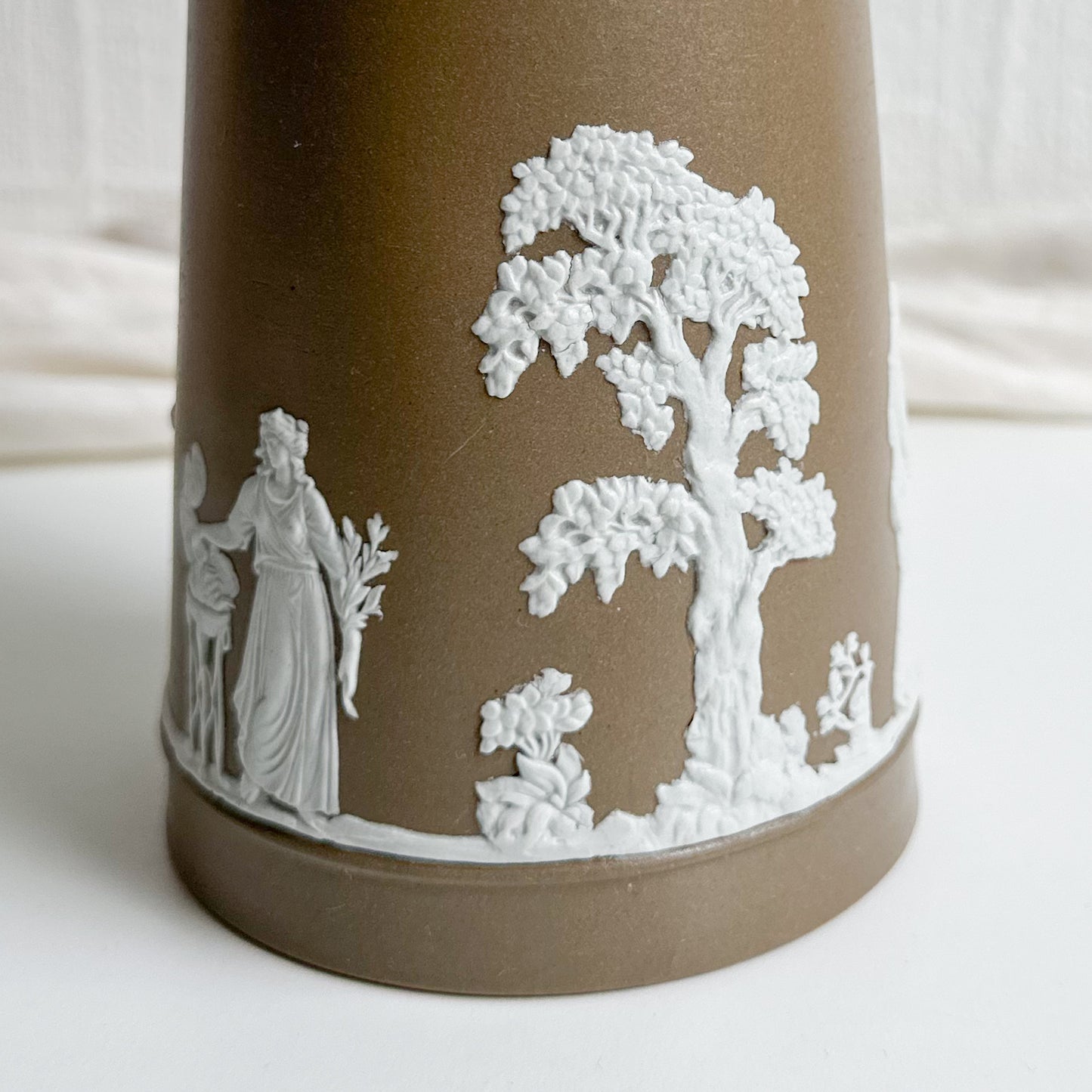 Jasperware Jug with Hinged Pewter Lid
