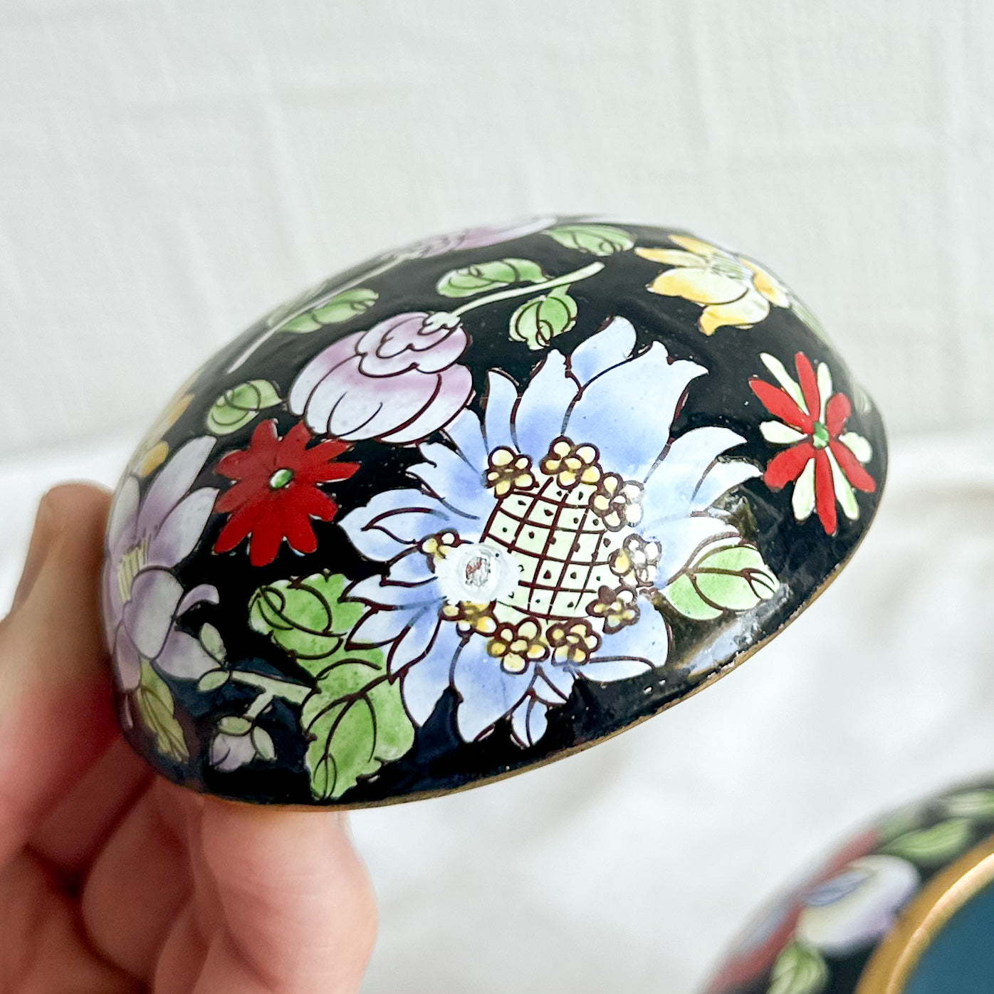 Enamelled Brass Ginger Jar