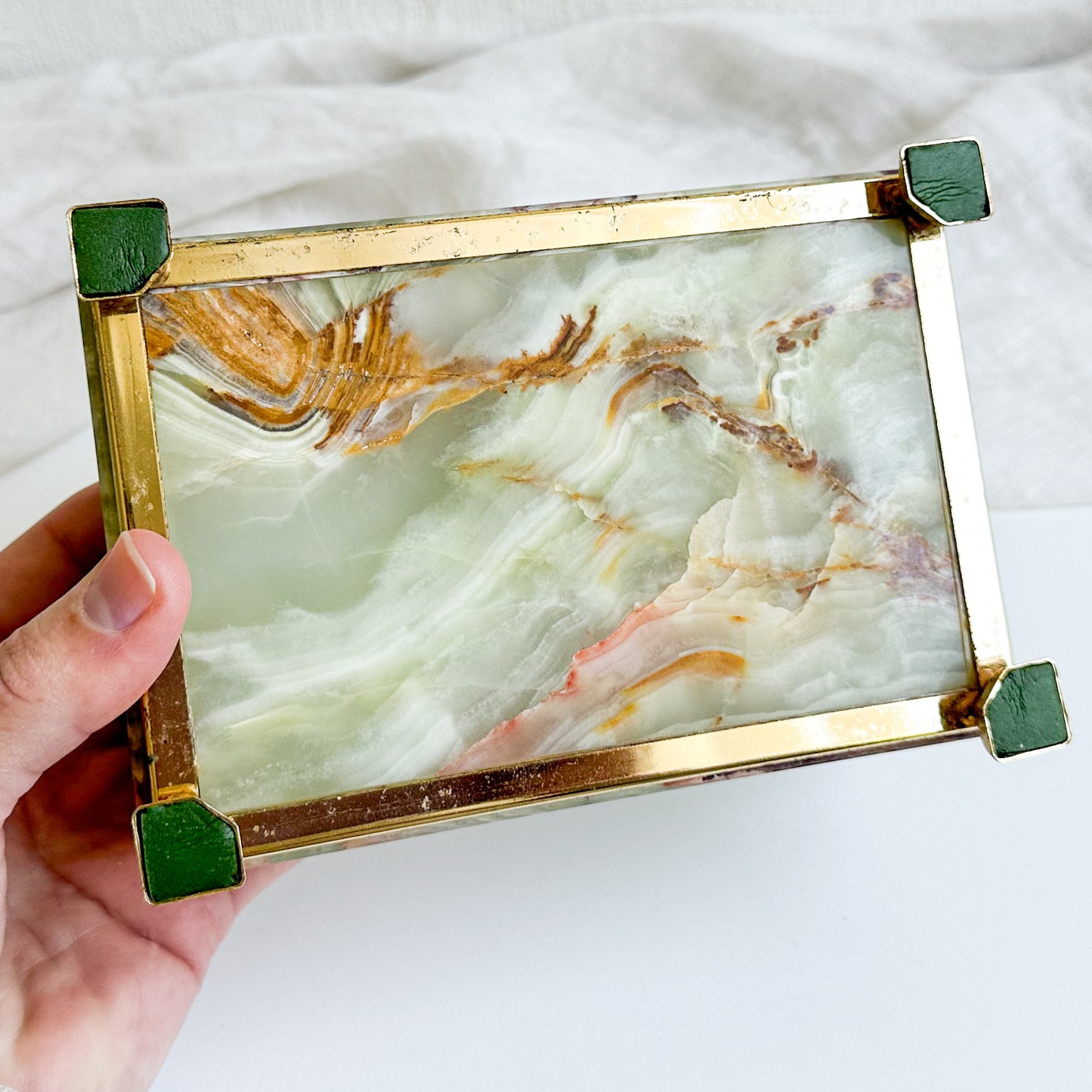 Onyx Box with Hinged Lid