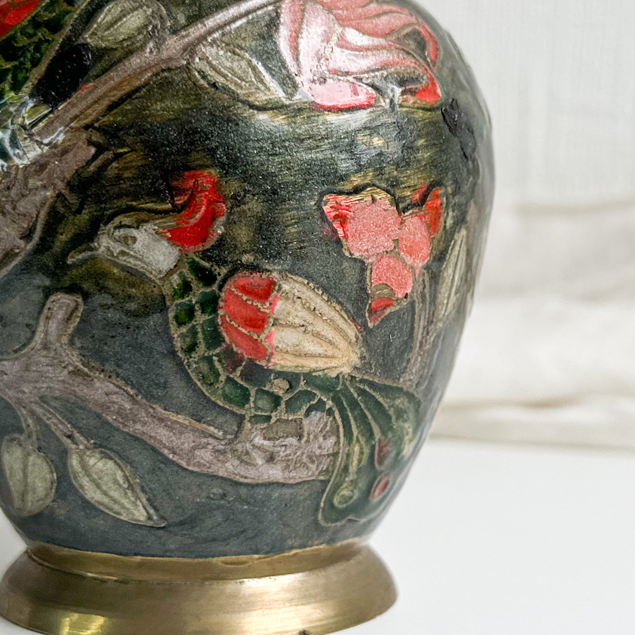 Cloisonné Brass Vase
