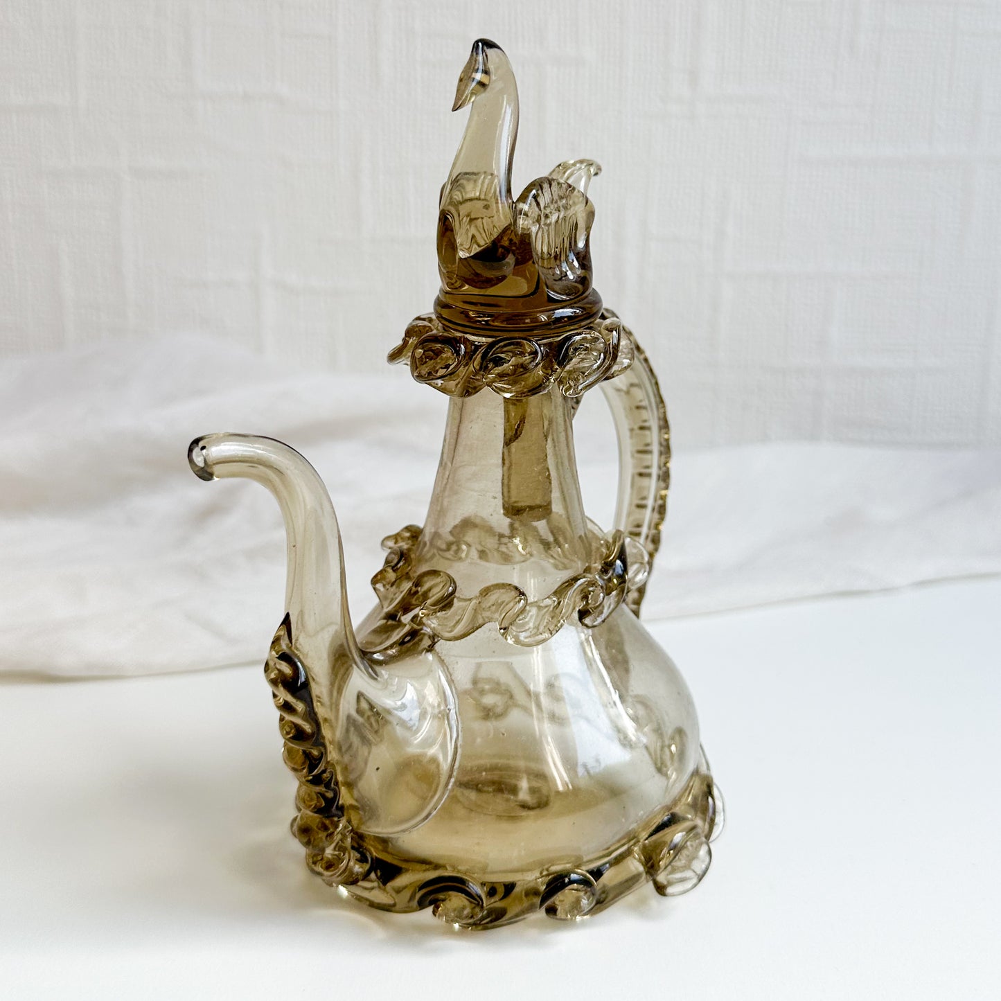 Glass Bottle with Swan Stopper