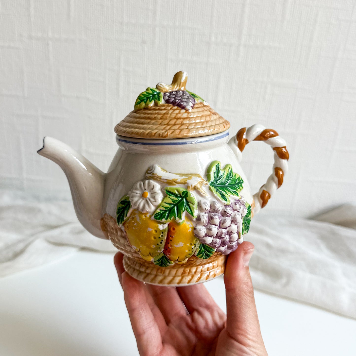 Small Teapot with Fruit Design