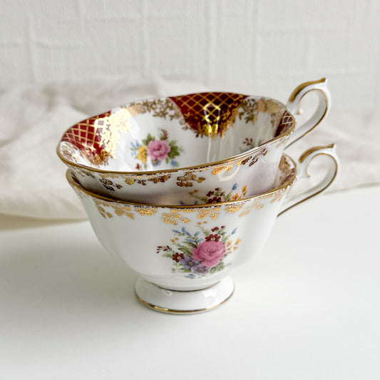 Pair of Royal Albert “Catherine” Teacups