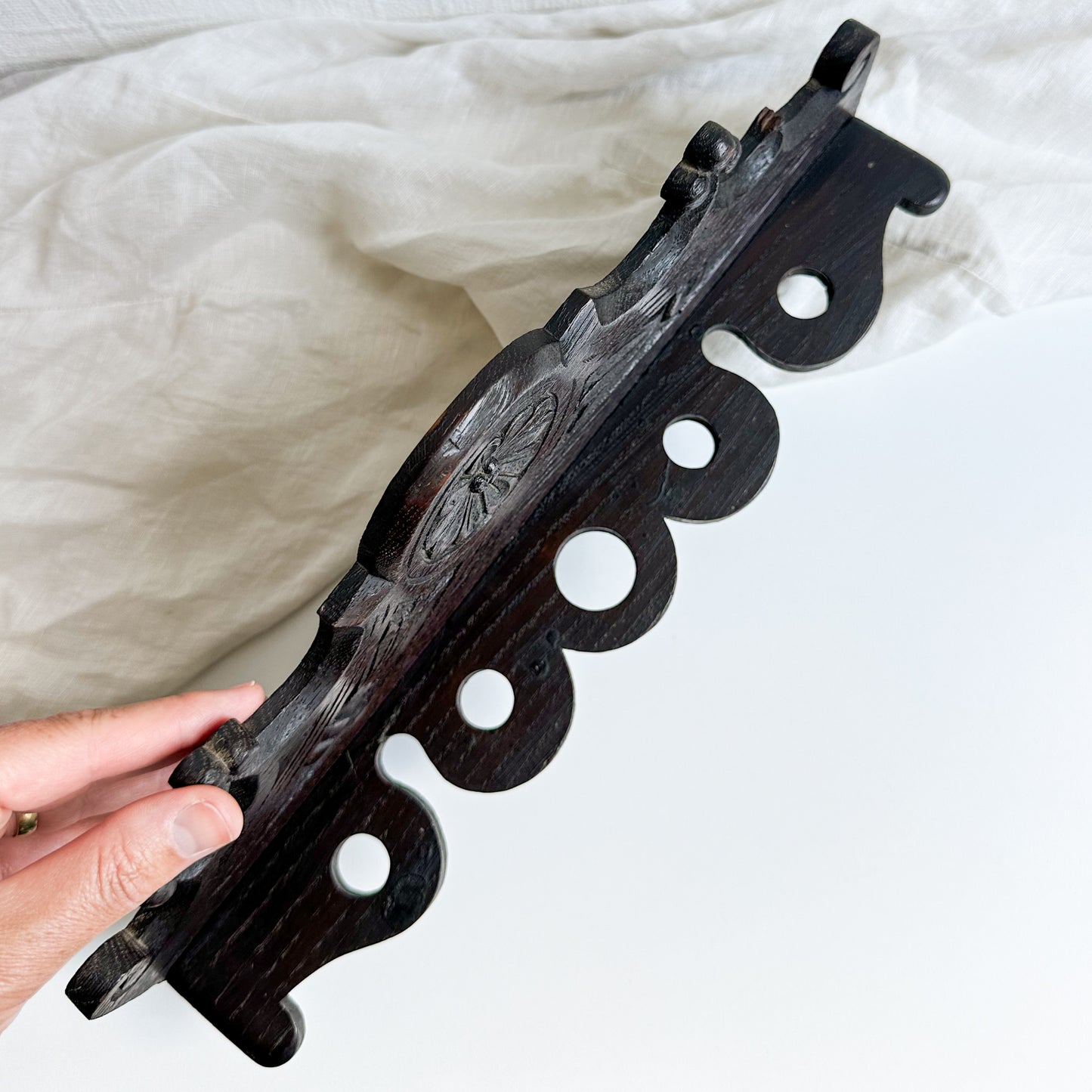 Dark Wood Wall Pipe Rack