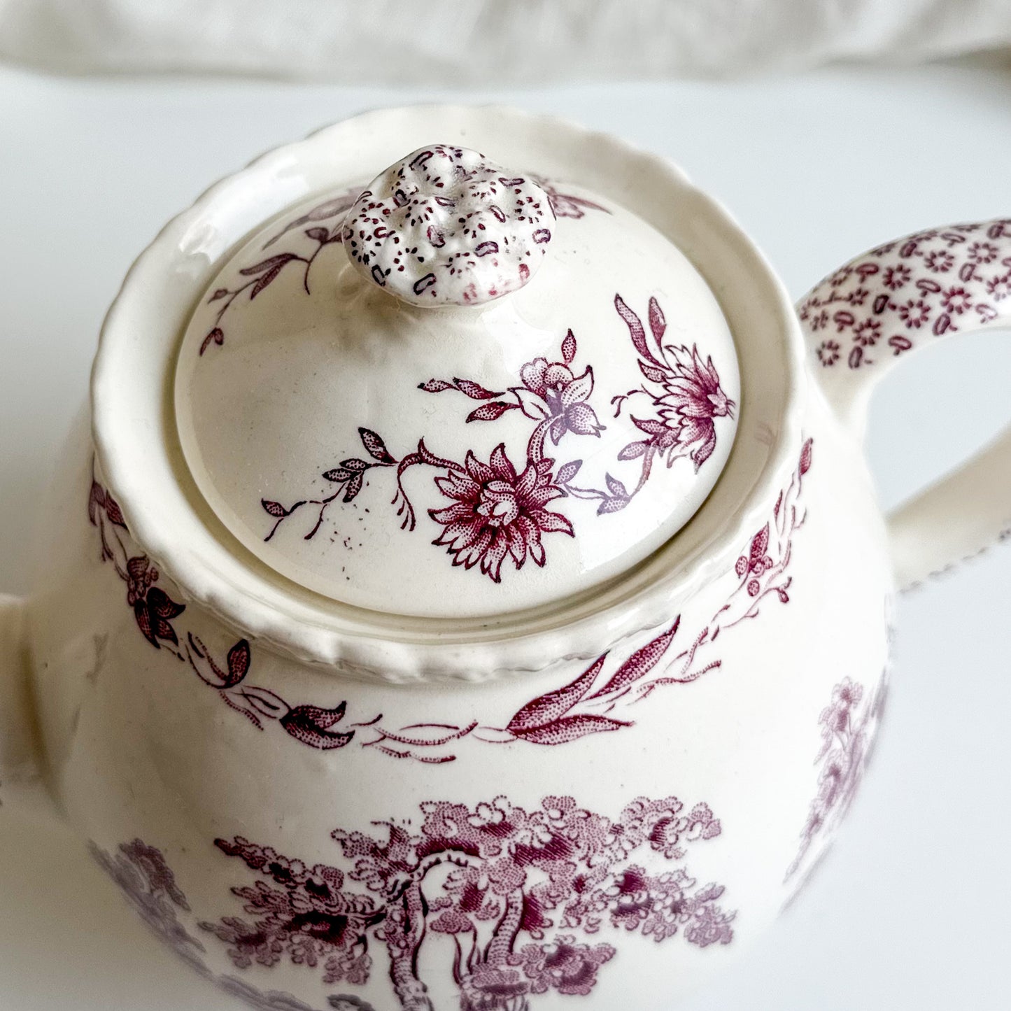 Purple Transferware MASON’S Teapot