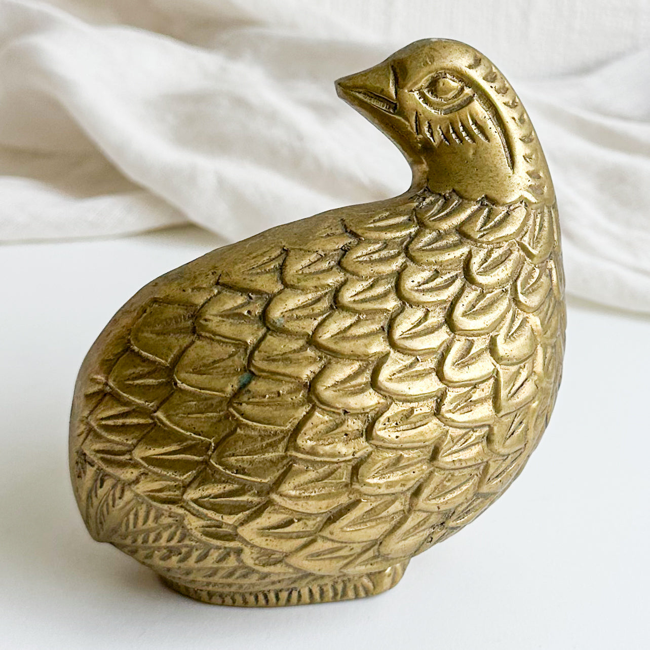 Brass Quail Figure