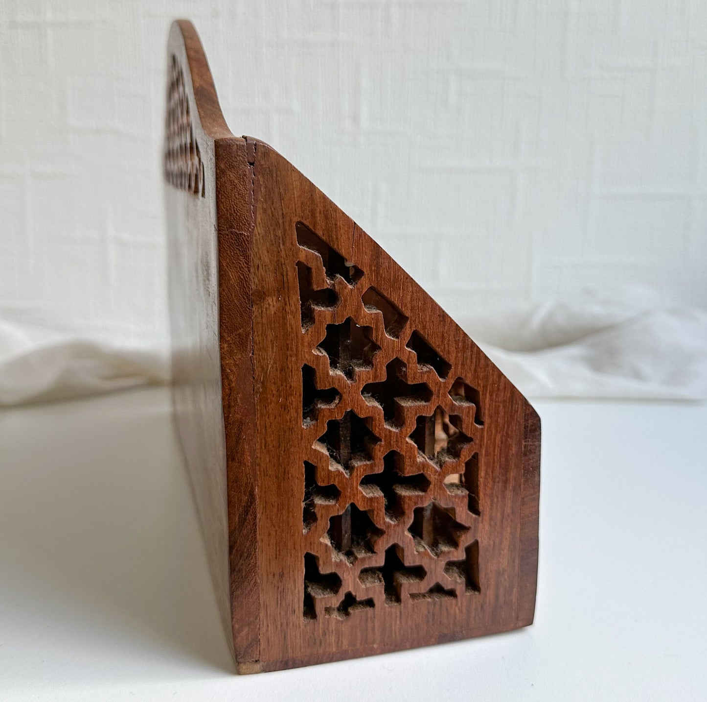 Pierced Wood Desk Organiser