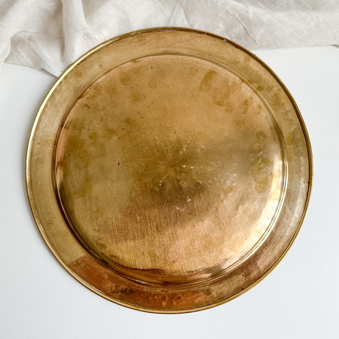 Round Etched Brass Plate / Tray