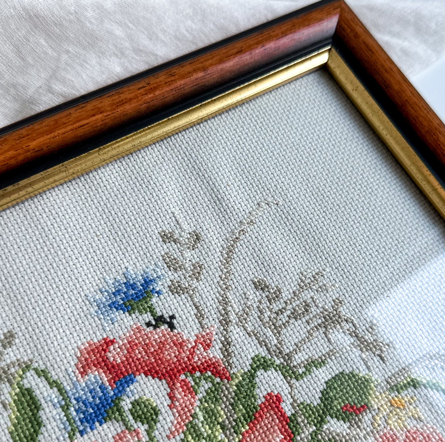 Framed Poppy Cross Stitch