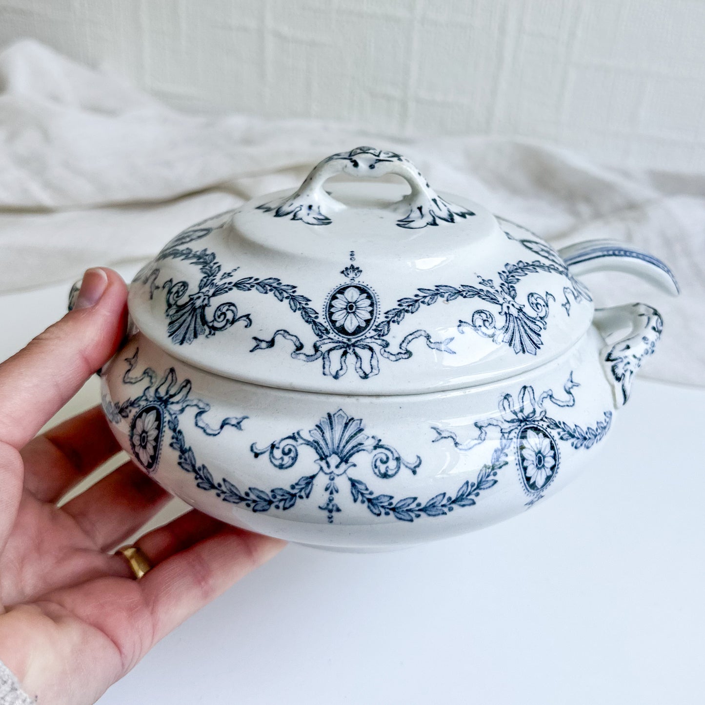 Antique Small Tureen with Ladle
