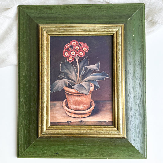 Floral Print with Green Frame