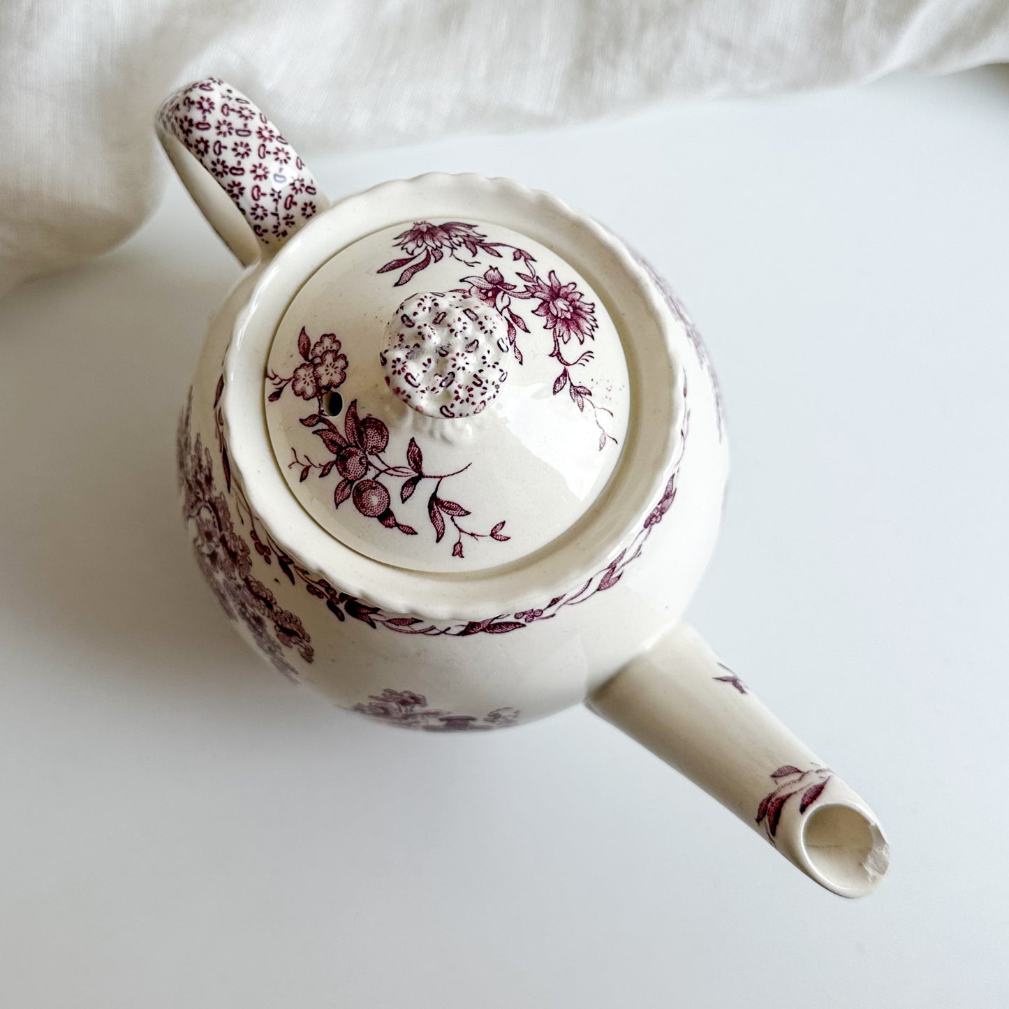 Purple Transferware MASON’S Teapot