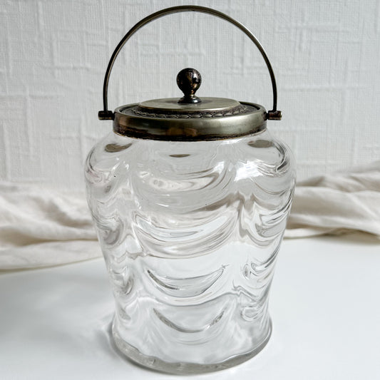 Glass Biscuit Barrel with Ornate Lid