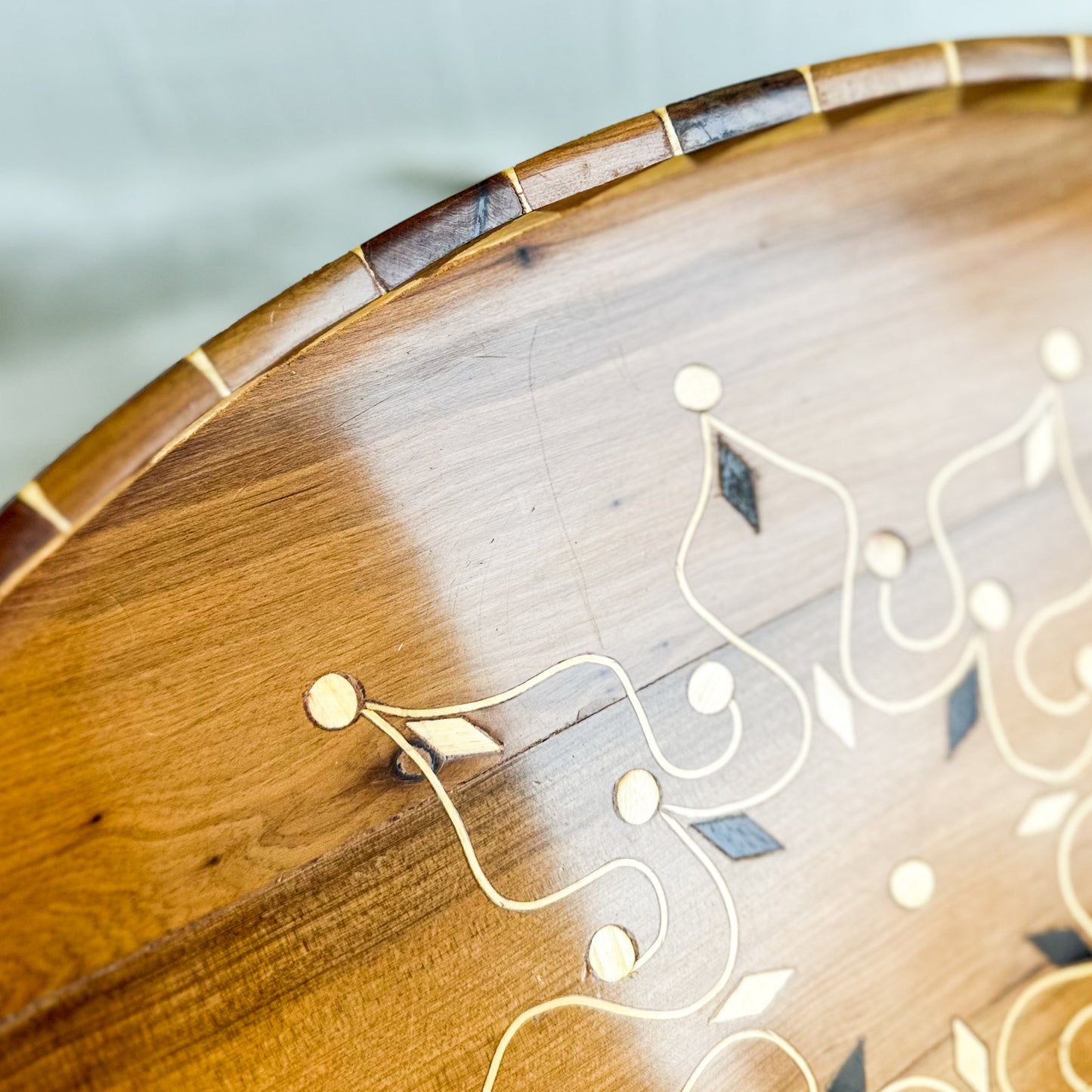 Wooden Tray with Inlay Design