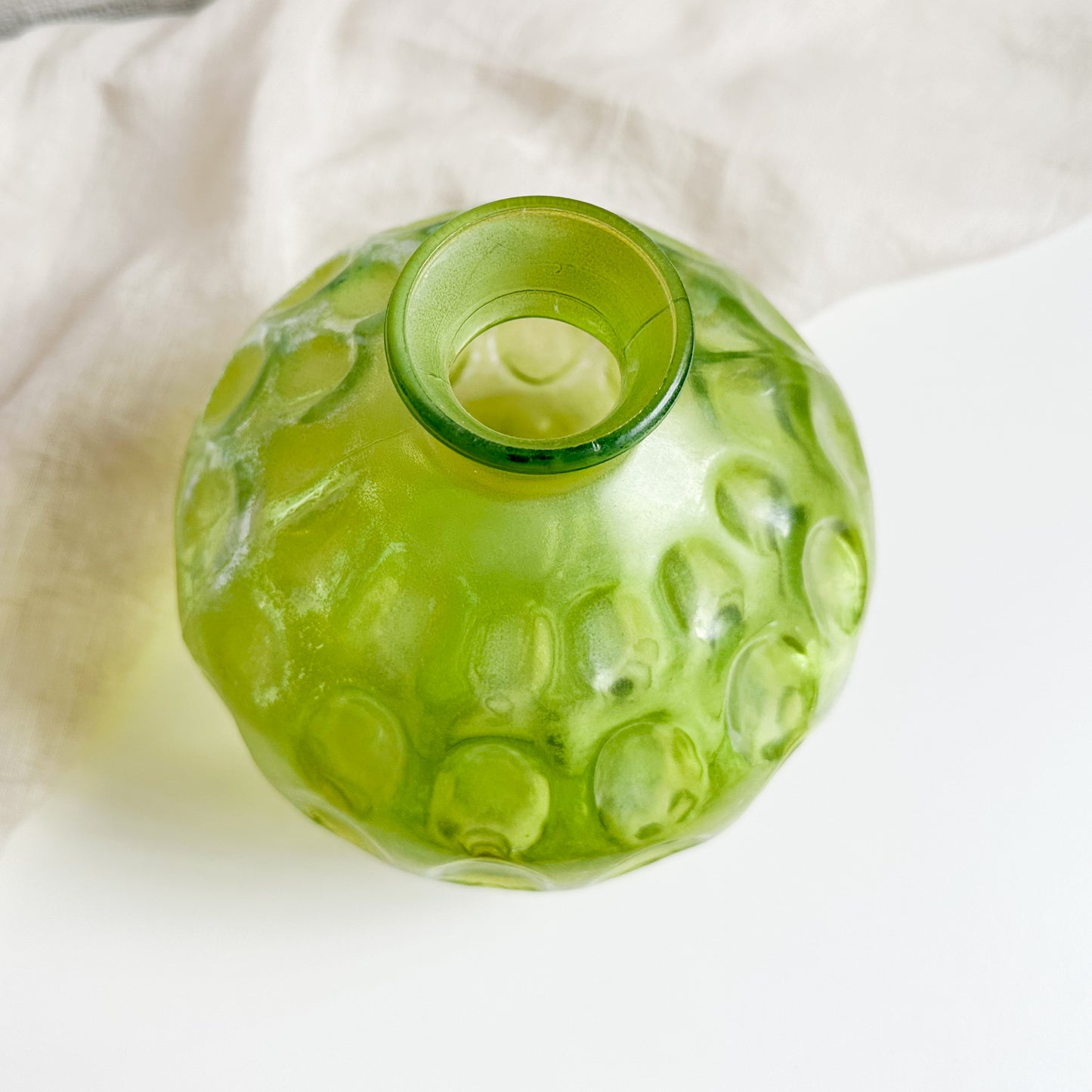 Green Glass Bubble Vase