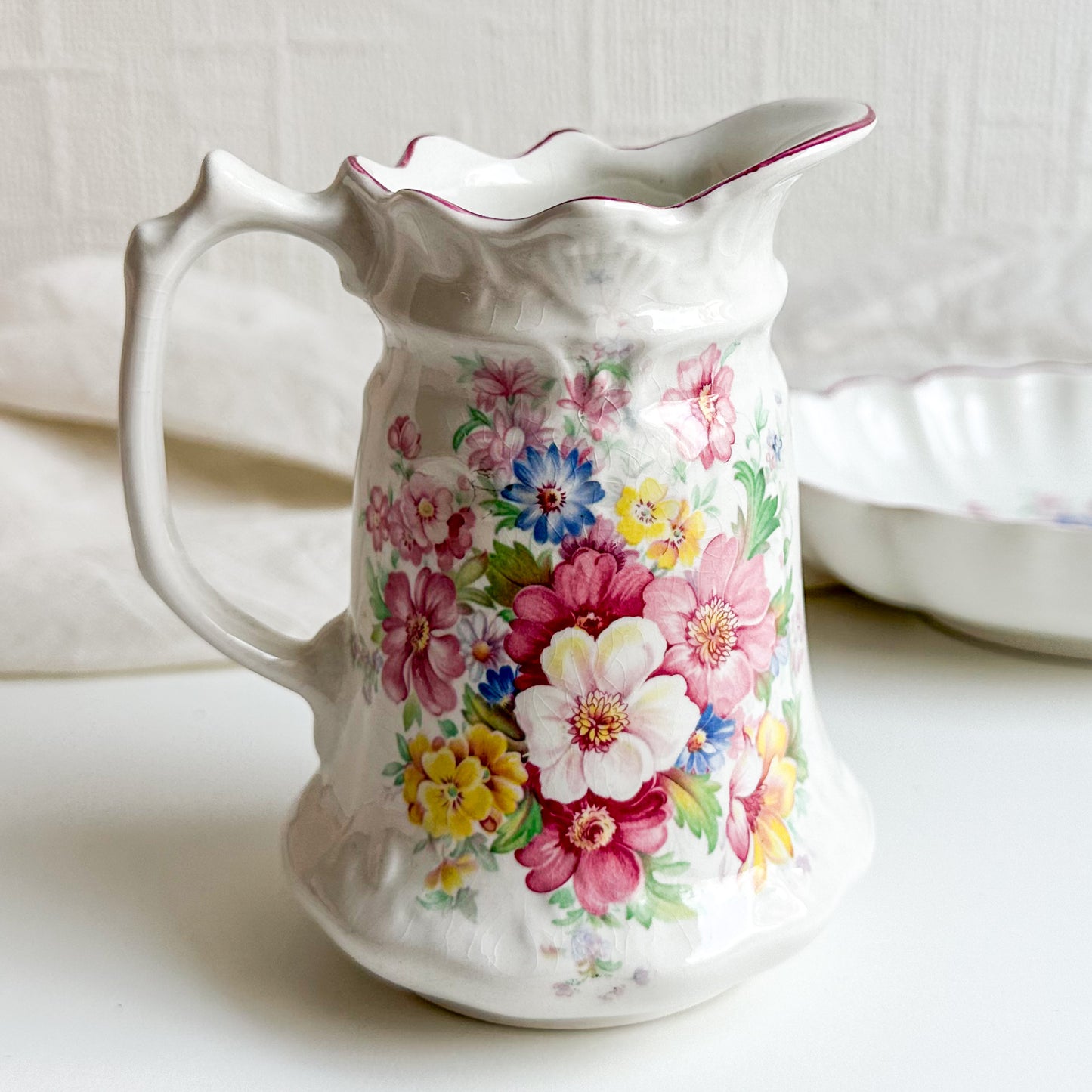 Floral Jug and Bowl Set