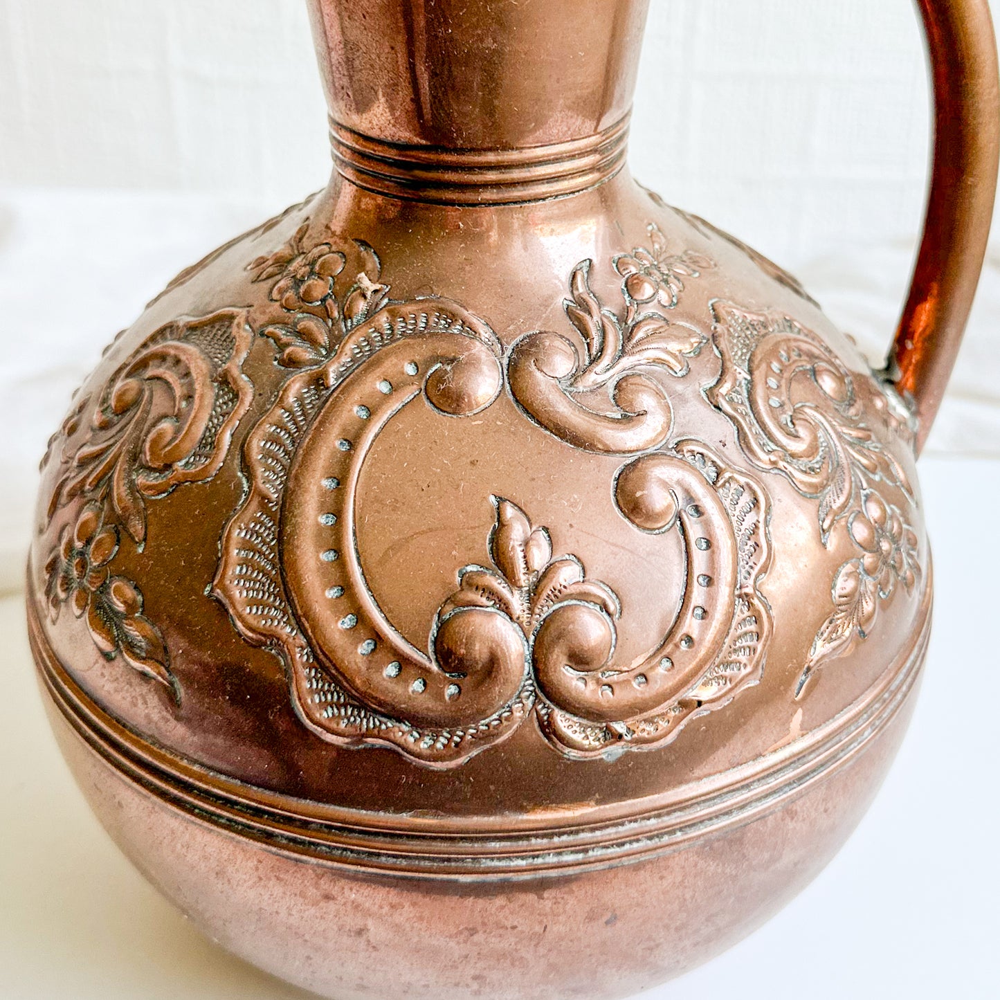 Antique Ornate Copper Jug