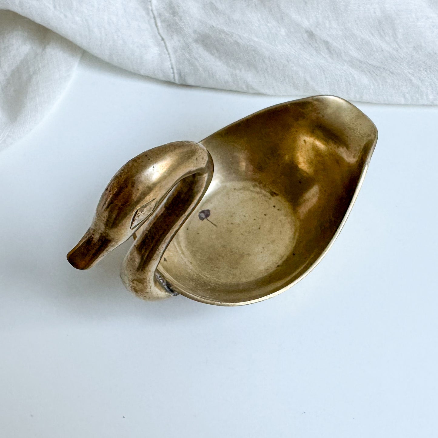 Brass Swan Trinket Dish